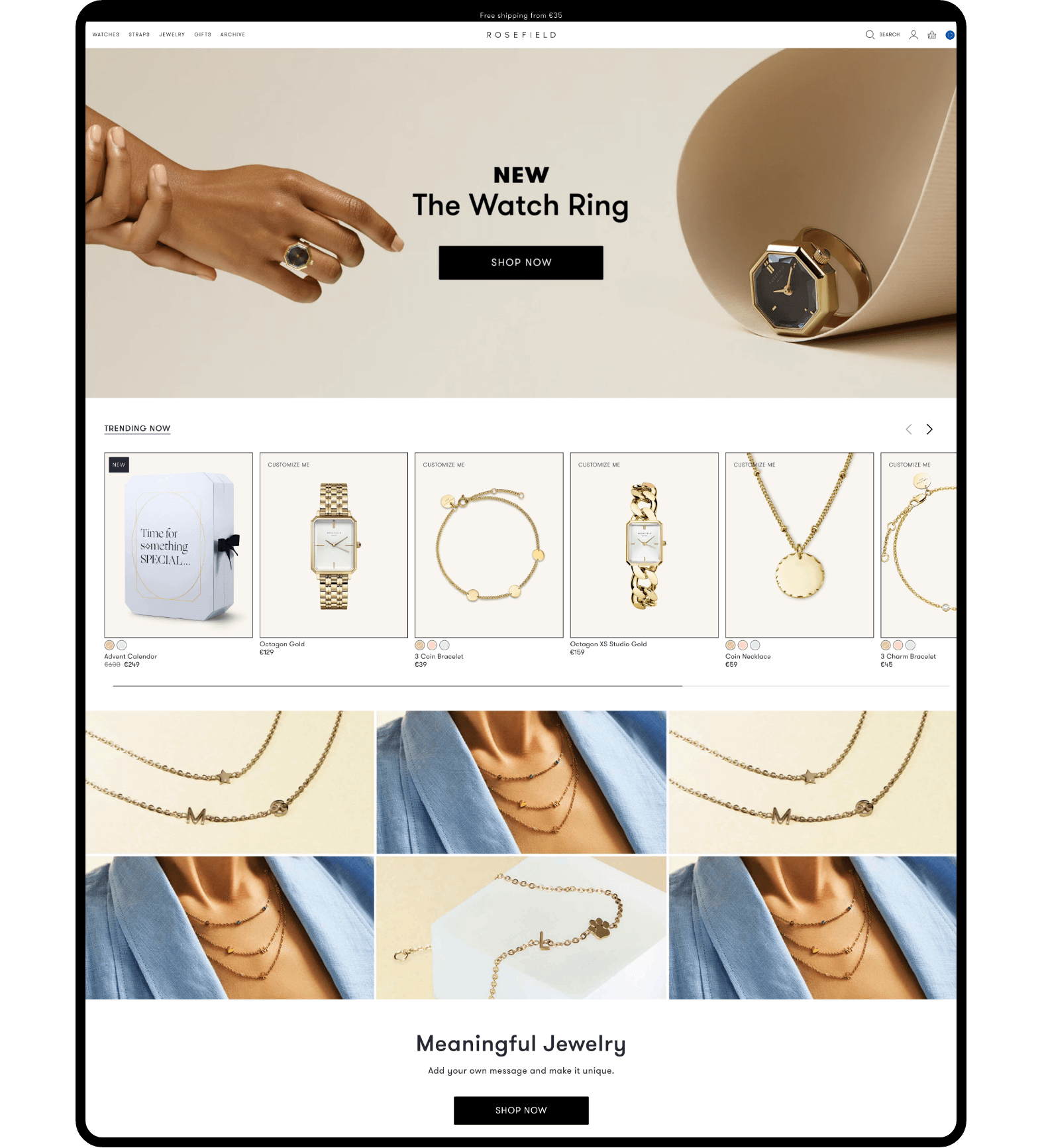 Rosefield homepage | Code